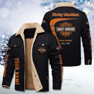 Harley-Davidson Custom Name Design Casual Winter Leather Jacket VS23