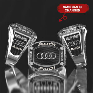 Audi Custom Name Multicolored Premium 925 Sterling Silver Ring VS2
