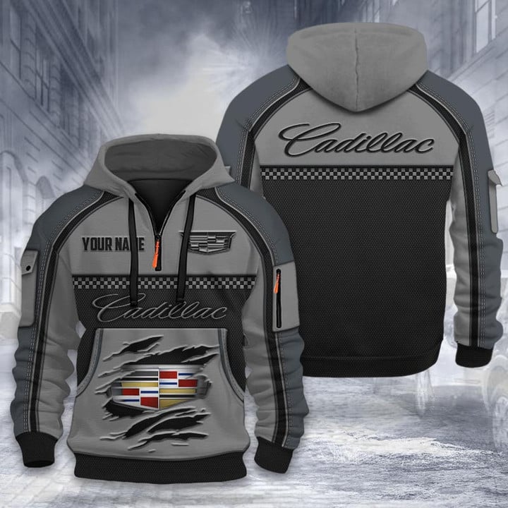 Cadillac DMHT1909 3D Half-zip Hoodie Multicolor