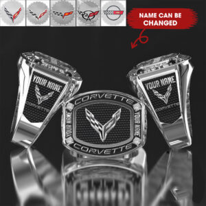 Corvette Custom Name Classic Genuine Silver Ring VS2