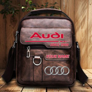 Audi Custom Name Men Leather Crossbody Bag, Cell Phone Purse, Zipper Shoulder Bag VS03