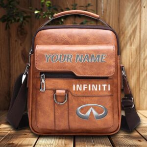 Infiniti Custom Name Men Leather Crossbody Bag, Cell Phone Purse, Zipper Shoulder Bag VS02