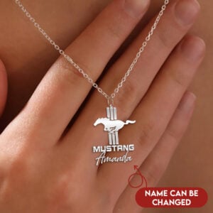 Mustang Elegant Custom Name Genuine Silver Necklace VS7