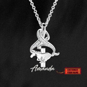 Mustang Classic Custom Name Genuine Silver Women Necklace VS3