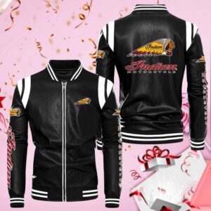 Indian Motorcycle Custom Name Designed Casual Winter Leather Jacket VS2