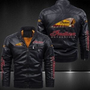 Indian Motorcycle Designed Casual Winter Leather Jacket VS3