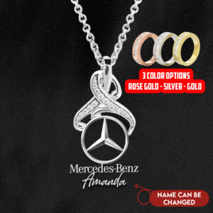 Mercedes Elegant Custom Name Genuine Silver Necklace VS3