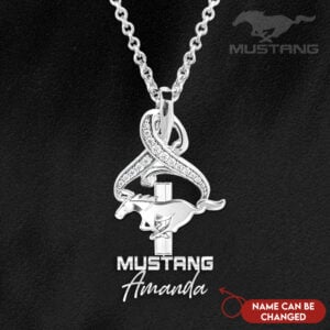 Mustang Elegant Custom Name Genuine Silver Necklace VS3