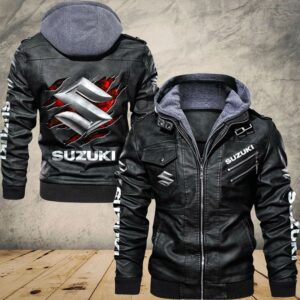 Suzuki Custom Name Designed Casual Winter Leather Jacket VS21