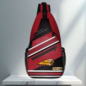 Indian Motorcycle Custom Name Men Leather Front Crossbody Bag VS01