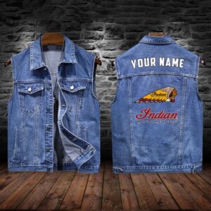 Indian Motorcycle Custom Name Designed Causual Denim Jacket VS01