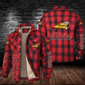 Indian Motorcycle Custom Name Casual Winter Corduroy Jacket VS4