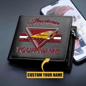 Indian Motorcycle Custom Name Casual Leather Wallet VS22