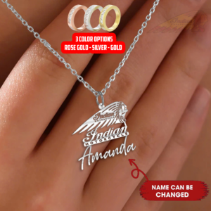 Indian Motorcycle Elegant Custom Name Genuine Silver Necklace VS7