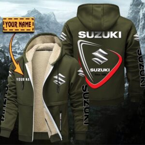 Suzuki Custom Name Designed Casual Winter Leather Jacket VS03