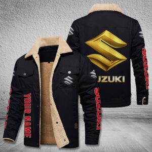 Suzuki Custom Name Designed Casual Winter Leather Jacket VS22