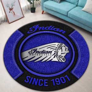 Indian Motorcycle Welcome Personalized Round Rug VS1