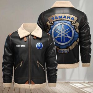 Yamaha Custom Name Designed Casual Winter Leather Jacket VS03