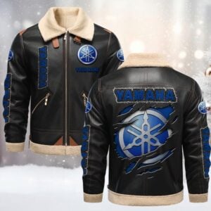 Yamaha Custom Name Designed Casual Winter Leather Jacket VS05