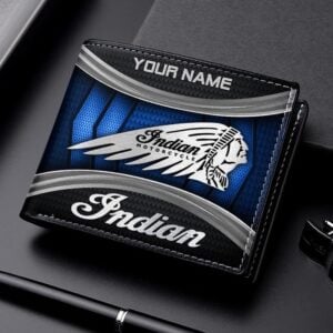 Indian Motorcycle Custom Name Casual Leather Wallet VS21