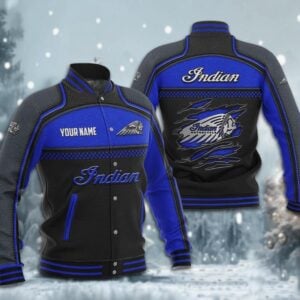Indian Motorcycle Custom Name Design Baseball Jacket Full Color VS6