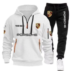 Porsche Custom Name Classic Thick Hoodie and Jogger Sweatpants Set VS42