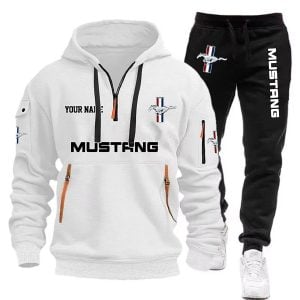 Mustang Custom Name Classic Thick Hoodie and Jogger Sweatpants Set VS42