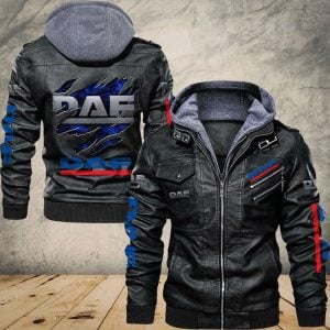 DAF Trucks Designed Casual Winter Leather Jacket VS01
