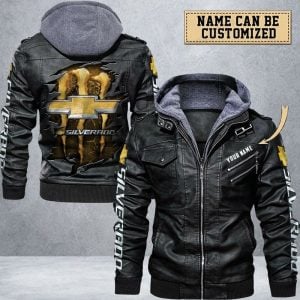 Chevrolet Silverado Custom Name Designed Casual Winter Leather Jacket VS01