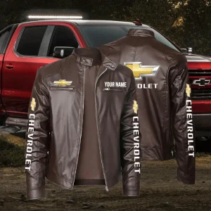 Chevrolet Silverado Custom Name Designed Casual Winter Leather Jacket VS1