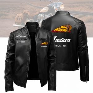 Indian Motorcycle Custom Name Designed Leather Jacket VS01