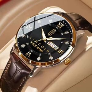 Lincoln Custom Name Men Stylish Fashion Design Watch VS87A