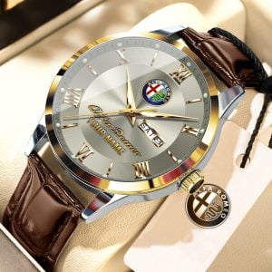 Alfa Romeo Custom Name Elegant Fashion Design Leather Men Watch VS86A