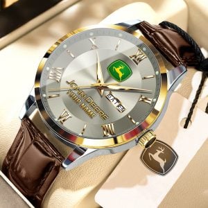 John Deere Custom Name Elegant Fashion Design Leather Men Watch VS86A