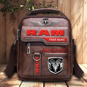 Ram Truck Custom Name Men Leather Crossbody Bag, Cell Phone Purse, Zipper Shoulder Bag VS01