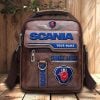 Scania Custom Name Men Leather Crossbody Bag, Cell Phone Purse, Zipper Shoulder Bag VS01