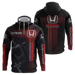 Honda Custom Name Half Zipper Hoodie, Tshirt, Sweatshirt VS01