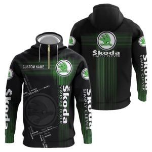 Skoda Custom Name Half Zipper Hoodie, Tshirt, Sweatshirt VS01