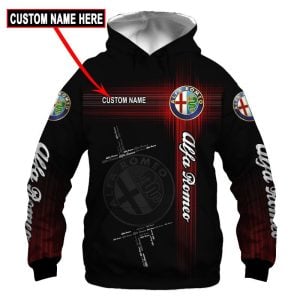 Alfa Romeo Custom Name Zipper,Hoodie, Baseball Jacket, Bomber Jacket, Fleece Jacket, Tshirt, Sweatshirt, Polo Shirt VS43