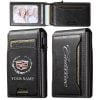 Cadillac Custom Name Slim Card Holder With Photo Slot Leather Wallet VS22