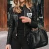 Jeep Custom Name Slim Fit Classic Women Leather Jacket VS21