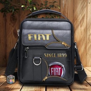 Fiat Men Leather Crossbody Bag, Cell Phone Purse, Zipper Shoulder Bag VS02