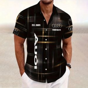 Audi Custom Name Short SleeveTurndown Button Up Hawaiian Shirt VS08