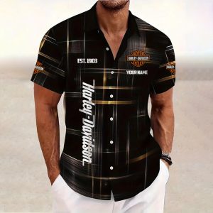 HLD Custom Name Short SleeveTurndown Button Up Hawaiian Shirt VS08