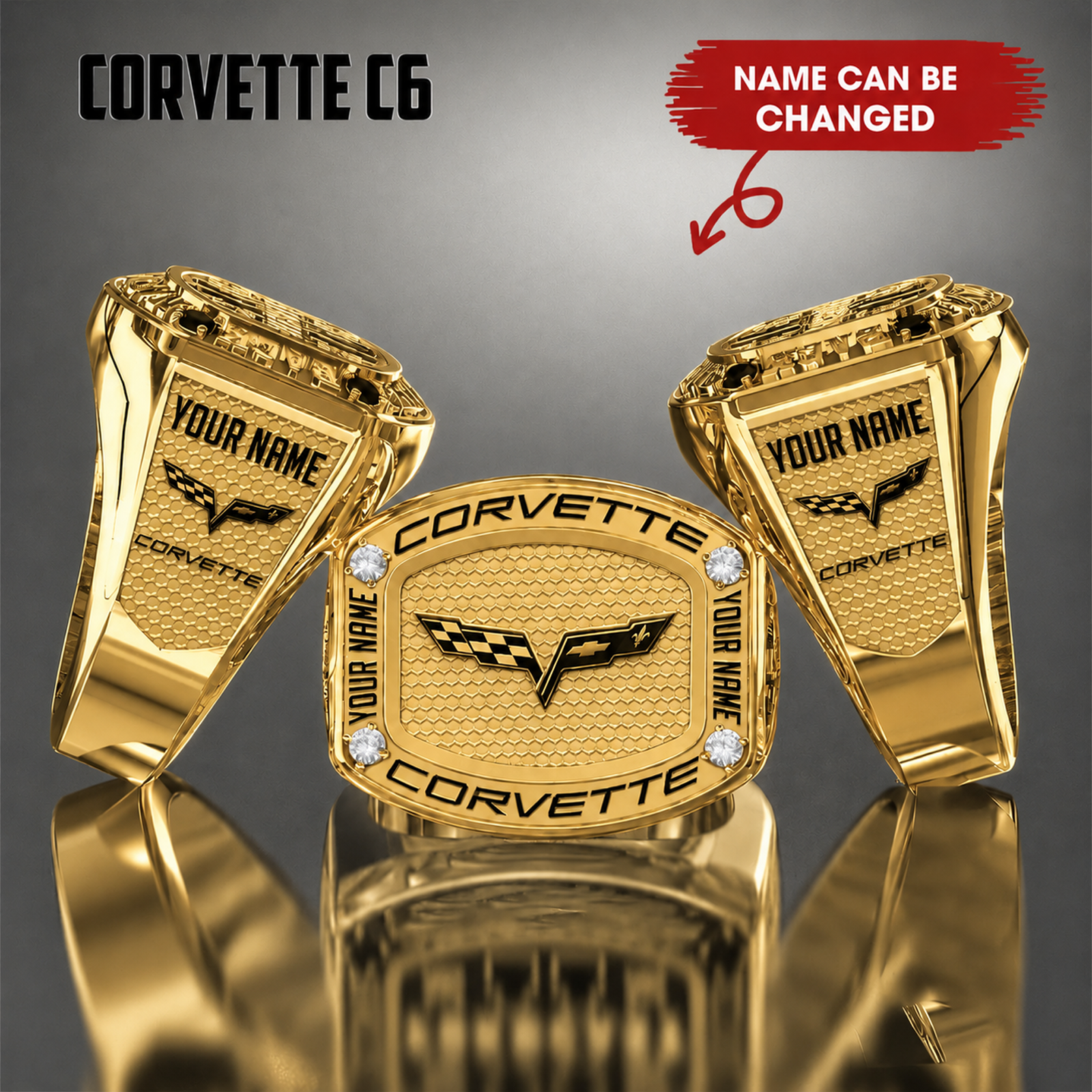 Corvette Ring VS4 C6 gold