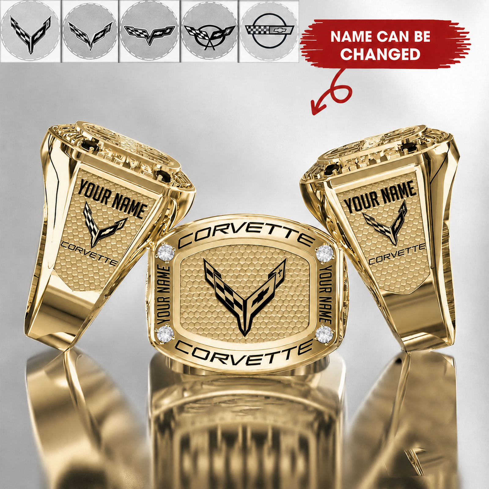 Corvette Ring VS4 C8 gold