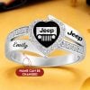 Jeep Personalized Engraved Birthstone Women Sterling Silver Ring VS6A