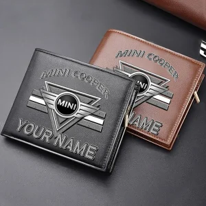 Mini cooper Custom Name Casual Leather Wallet VS03