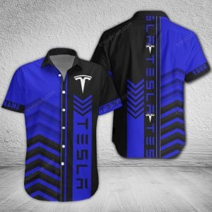 Tesla Custom Name Design Multicolor Button Shirt VS01