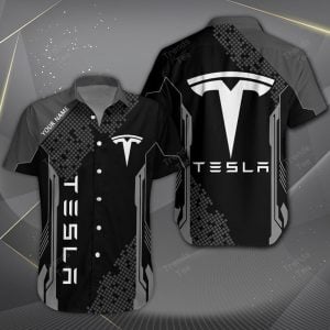Tesla Custom Name Design Multicolor Button Shirt VS03